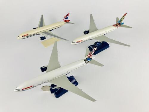 BRITISH AIRWAYS AIRBUS A-330: Three 1:200 scale (26cm long) plastic models with different tail artwork.