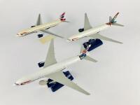 BRITISH AIRWAYS AIRBUS A-330: Three 1:200 scale (26cm long) plastic models with different tail artwork.