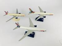 BRITISH AIRWAYS AIRBUS A-330: Three 1:200 scale (26cm long) plastic models with different tail artwork. - 2