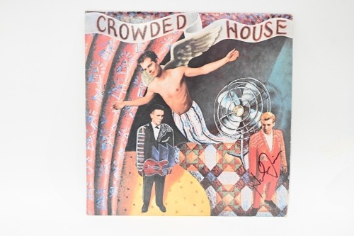 CROWDED HOUSE: 'Crowded House', 1986 self titled LP record signed by Neil Finn