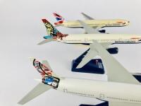 BRITISH AIRWAYS AIRBUS A-330: Three 1:200 scale (26cm long) plastic models with different tail artwork. - 3