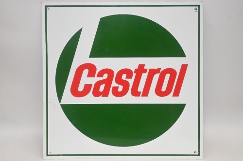 CASTROL: A c1980s Castrol Oil metal sign, 68cm high, 67.5cm wide