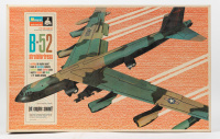 B-52: A circa 1968 release Monogram 1:72 scale B-52 Stratofortress model kit, with moving parts & battery operated engine sounds, all parts appear present, with instructions and decals in box