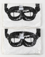AVIATION T-SHIRTS: Two NOS white, size XL T-shirts with aviation goggles detail to front
