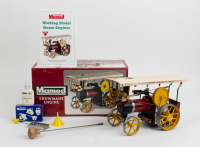 SHOWMANS ENGINE: A Mamod live steam model, Showmans Engine with generator and LED bulbs, complete as new within box