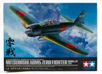 MITSUBISHI ZERO: A Tamiya 1:32 scale Mitsubishi A6M5 Zero fighter model kit in box, all parts sealed, instructions & decals included - 2