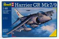 HARRIER GR MK7/9: A Revell 1:48 scale Harrier GR Mk 7/9 model kit on box - 2