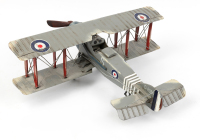 RAF: A large Boyle tinplate RAF bi-plane model, wingspan 50cm, fuselage length 40cm - 2