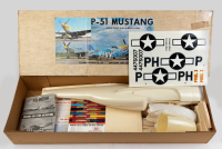 P-51 MUSTANG: A SIG Kwik Bilt (USA), 1:6 scale P-51 Mustang radio controlled model kit, model No.KBRC-6, appears complete, length when complete 1.22m, wingspan 1.63m - 2