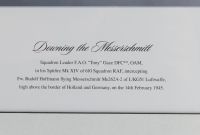 TONY GAZE: A limited edition print titled "Downing the Messerschmitt", signed by Squadron Leader F.A.O. Tony Gaze, DFC**, framed - 3