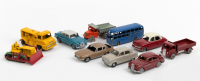 MODEL CARS: A group of ten metal model cars, trucks & agricultural vehicles & bus