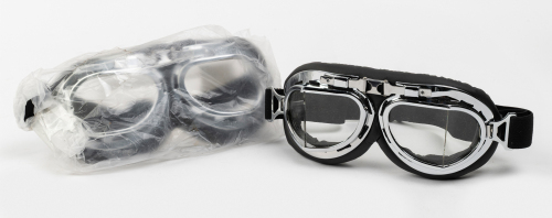 AVIATION GOGGLES: Two modern NOS plastic aviation goggles