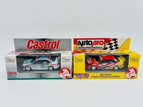 114 · V8 SUPERCARS: Two 1:43 scale models by Classic Carlectables including the #55 Autopro Racing VT Commodore driven by Rod Nash and the #8 Castrol Racing VT Commodore driven by Russell Ingall, complete with original packaging [Location: Sydney]