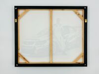 CRAIG LOWNDES: A framed photo featuring Craig Lowndes and his #888 Team Vortex VF Commodore from the 2017 Supercars season, 51.5cm high, 61.5cm wide [Location: Sydney] - 6