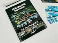 AUSTRALIAN GT: A hardcover book, Australian GT Championship: A History of Australian GT (Volume 1), together with a group of stickers and posters [Location: Sydney] - 2
