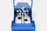 PEDAL CAR: A modern metal-bodied pedal car in the form of a Jeep in Police livery, measures approx. 88cm long - 5