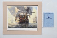 HMS VICTORY: A large limited edition print (458/850) Geoff Hunt 'Victory and Squadron in Light Airs' with COA