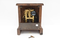 CLOCK: A c1920s or 1930s mantle clock in timber case with movement by 'The Sessions Clock Company' (USA), 31cm high - 3