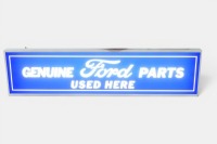 FORD SIGN: A reproduced 'Genuine Ford Parts Used Here' illuminated metal sign, 30cm high, 120cm wide - 3