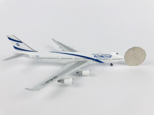EL AL BOEING 747-400: A 1:400 scale (18cm long) Israel Airlines 'Jerusalem' metal Gemini brand model on wheels, registration '4X-ELD'.