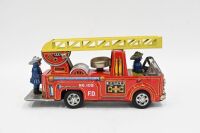 A circa 1970s/80s tinplate friction powered Fire Engine by Usagiya Toys (model no. 105), 27cm long - 3