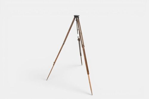 TRIPOD: A nice wooden tripod for camera or equipment use, measures 57cm long, 132cm long extended