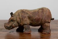 TERRACOTTA SCULPTURE: A Terracotta sculpture of a Hippopotamus, 13cm high, 28cm wide