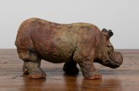 TERRACOTTA SCULPTURE: A Terracotta sculpture of a Hippopotamus, 13cm high, 28cm wide - 2