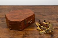 SEXTANT: A nautical brass sextant in timber fitted box - 2