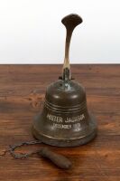 BELL: A brass ships bell, stamped 'Mister Jackson - December 1976', bell diameter 22cm, height 22cm - 2