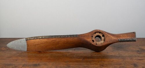 PROPELLER: A timber aircraft propeller, 1.28m long, incomplete appearance