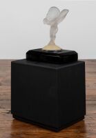 ROLLS-ROYCE: A frosted glass Rolls-Royce 'Spirit of Ecstasy' mascot mounted on base, overall height 11cm - 2