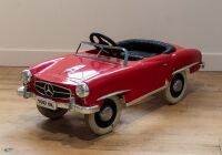 PEDAL CAR: A large metal bodied Mercedes-Benz 190SL pedal car, made by National Products, 115cm long