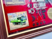 MATCHBOX: A framed display featuring a disassembled Yorkshire Steam Wagon, limited edtion no. 08836 [Location: Sydney] - 2