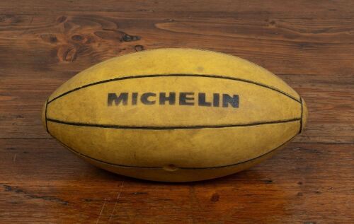 MICHELIN: A circa 1970s rubber football produced by Michelin, 30cm long