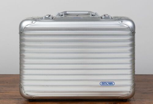 BRIEFCASE: A Rimowa metal briefcase, light ware, no key but combination can be set