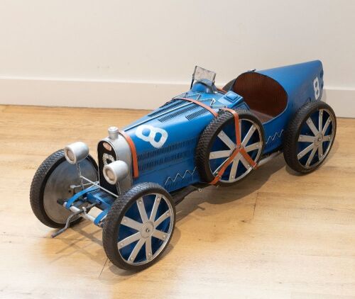 BUGATTI: A large modern metal decorative model Bugatti, approx 125cm long