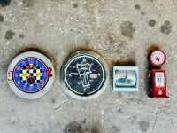 CLOCKS: Four automotive related clocks [Location: Sydney]