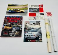 TOURING CARS: A hardcover book, 'Touring Cars' by John Tipler together with a photo of the Menu/Plate Renault Laguna, an Autosport guide for the 1994 BTCC season, a 1992 issue of 'Hotline' magazine and a Vauxhall Vectra poster [Location: Sydney]