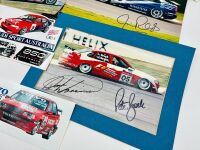 SUPER TOURING: A hardcover book, 'Touring Cars' by John Tipler together with a 3 signed photos by Peter Brock, Geoff Brabham and Jim Richards and a group of race programmes, stickers and posters [Location: Sydney]. - 3