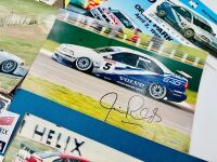 SUPER TOURING: A hardcover book, 'Touring Cars' by John Tipler together with a 3 signed photos by Peter Brock, Geoff Brabham and Jim Richards and a group of race programmes, stickers and posters [Location: Sydney]. - 5