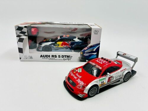 DTM: Two Audi DTM 1:24 scale RC models including an Audi RS5 DTM by CMJ, complete with original packaging and an Audi TT-R DTM [Location: Sydney]