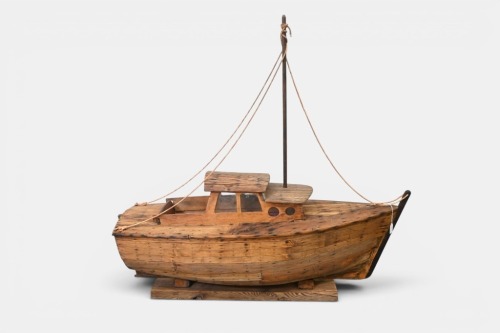 MODEL BOAT: A very large timber model boat, 120cm long, 115cm high overall