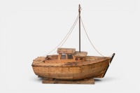 MODEL BOAT: A very large timber model boat, 120cm long, 115cm high overall