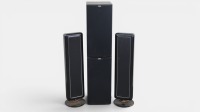 B&W: A group of B&W Bowers & Wilkins speakers, including a pair of model DM602 S2 bookshelf speakers, and a pair of model VM6 floor standing speakers