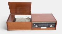 STEREOGRAM: A c1960s Philips Bi-Ampli Stereogram unit comprising a radio and record player, within timber cabinetry - 3