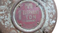 BLOCK AND TACKLE: A heavy industrial Elephant brand 1-Ton block and tackle unit with chain - 2
