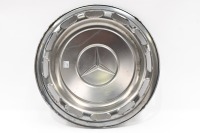 MERCEDES: Two c1960s Mercedes-Benz metal hub caps with painted white centre, diameter 38.5cm - 3