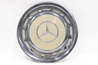 MERCEDES: Two c1960s Mercedes-Benz metal hub caps with painted white centre, diameter 38.5cm - 4