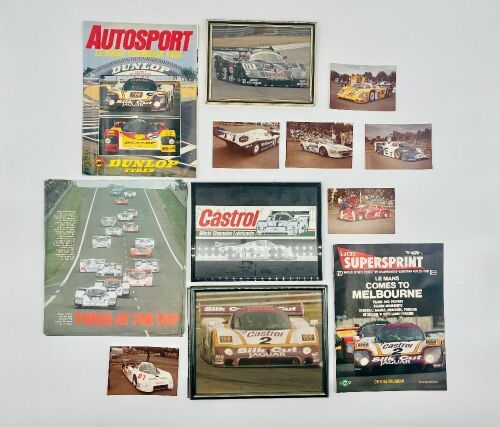 151 · GROUP C: Six copies of 'Three at the Top', a Porsche 956 Le Mans victory brochure together with an event program for the 1988 Lucas Supersprint, the Autosport Le Mans Yearbook 1988 and a group of photos including three in frames [Location: Sydney]